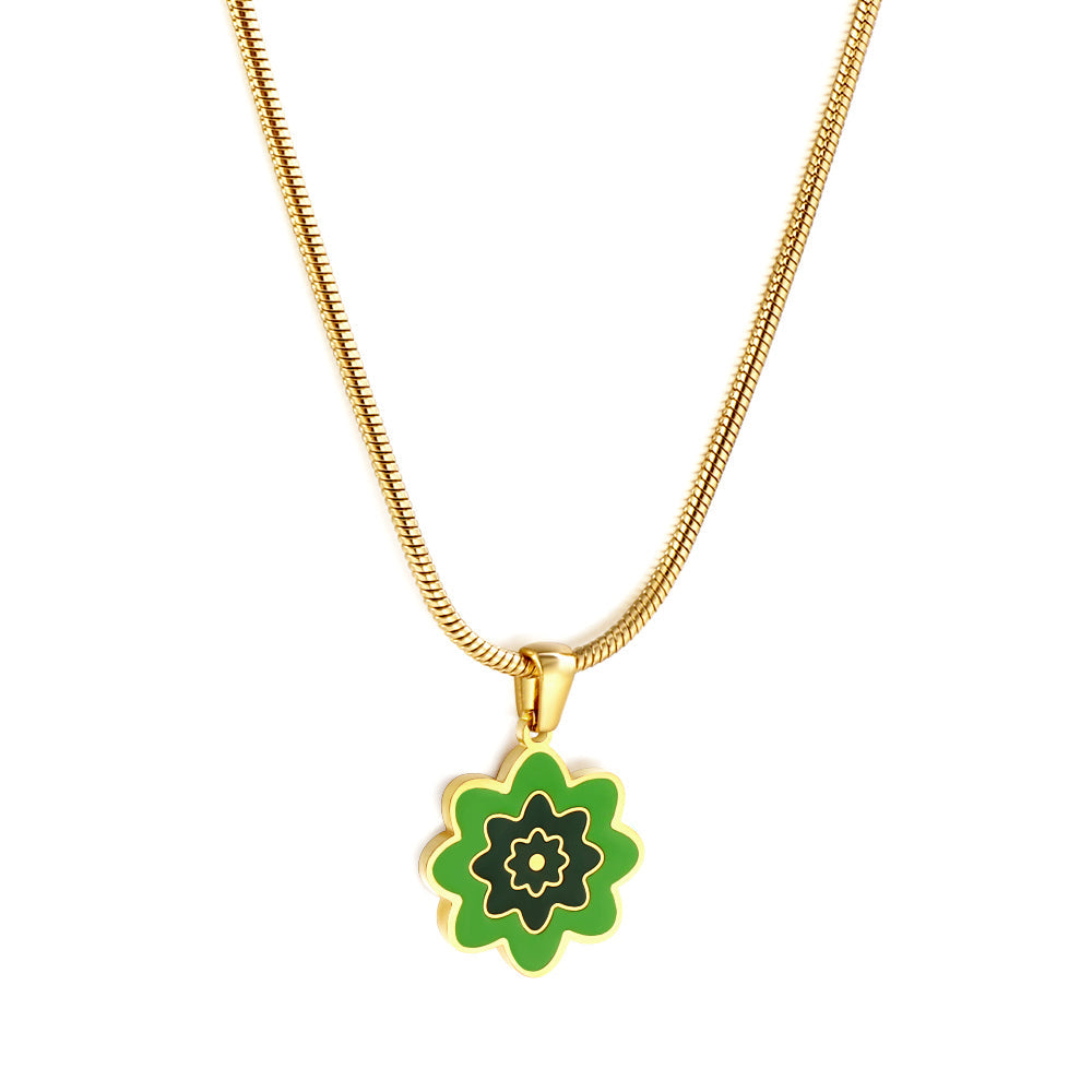 New Three -color Flowers Accessory Necklace For Women asonjewelry